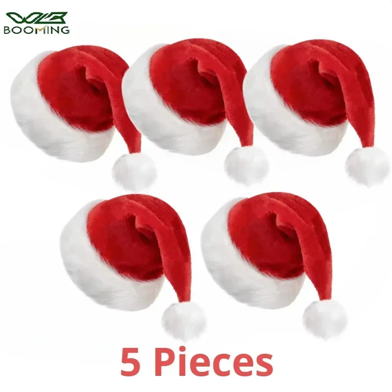 5/1PCS Christmas Hat Plush Adu – Santa Hat Plush Bewertung und Preis