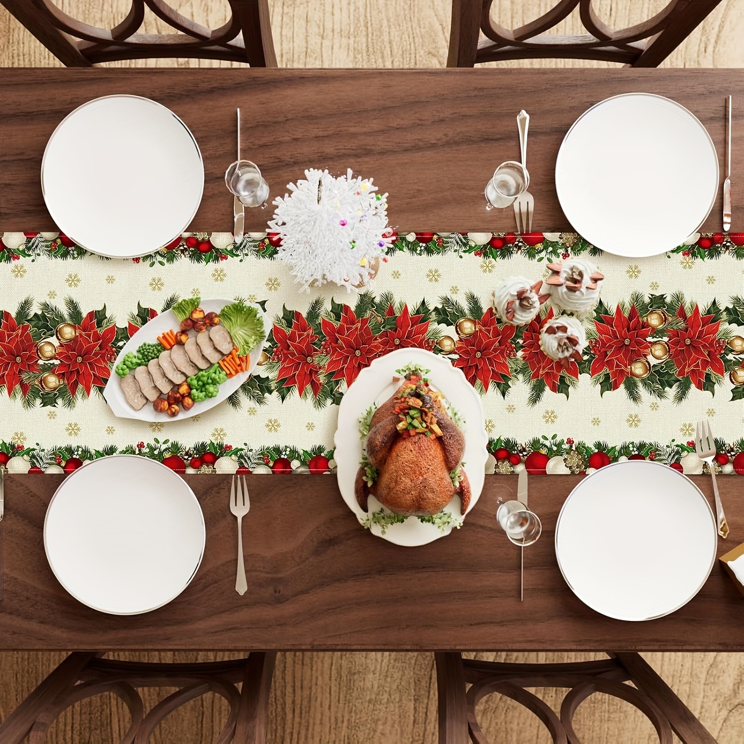 1pc Multi-Size Winter Floral T – Christmas Table Runner Bewertung und Preis