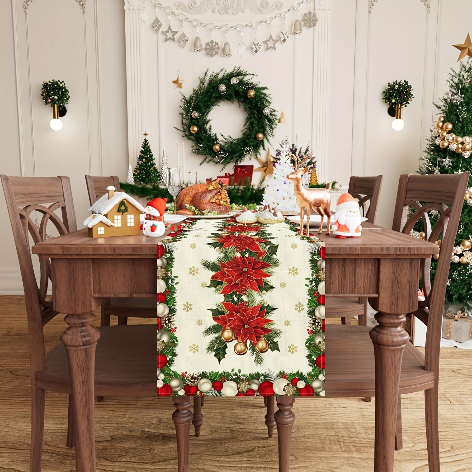 1pc Multi-Size Winter Floral T – Christmas Table Runner Bewertung und Preis
