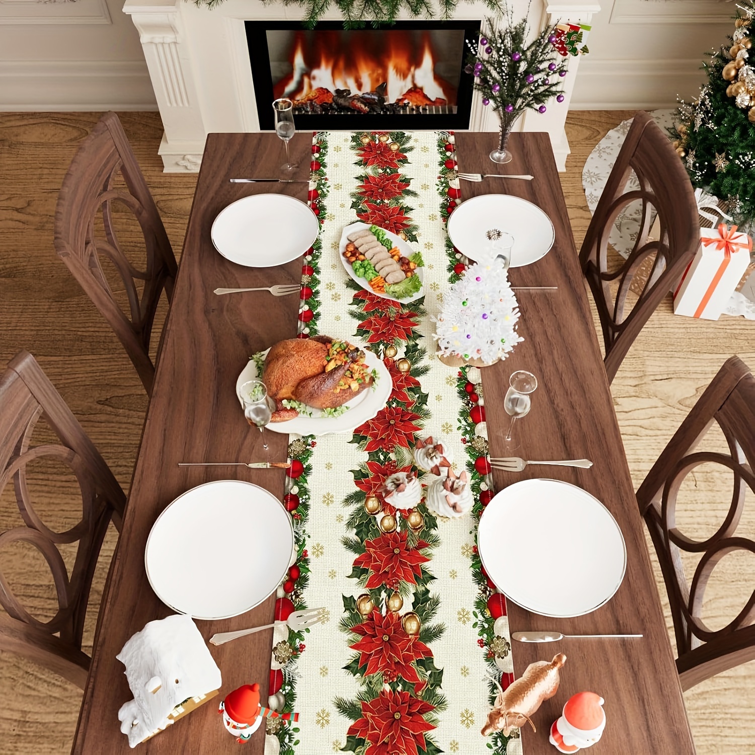 1pc Multi-Size Winter Floral T – Christmas Table Runner Bewertung und Preis
