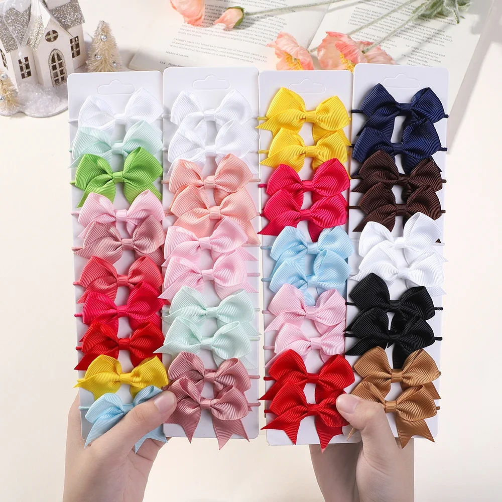 10Pcs Bows Elastic Hair rubber – Ribbon Bow Gift Bewertung und Preis