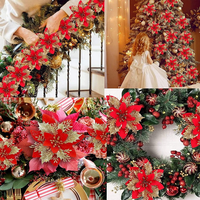 5PCS Christmas Flowers Christm – Christmas Tree Artificial Bewertung und Preis