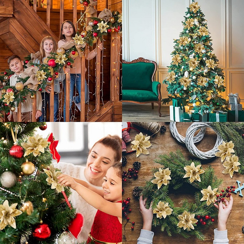 5PCS Christmas Flowers Christm – Christmas Tree Artificial Bewertung und Preis