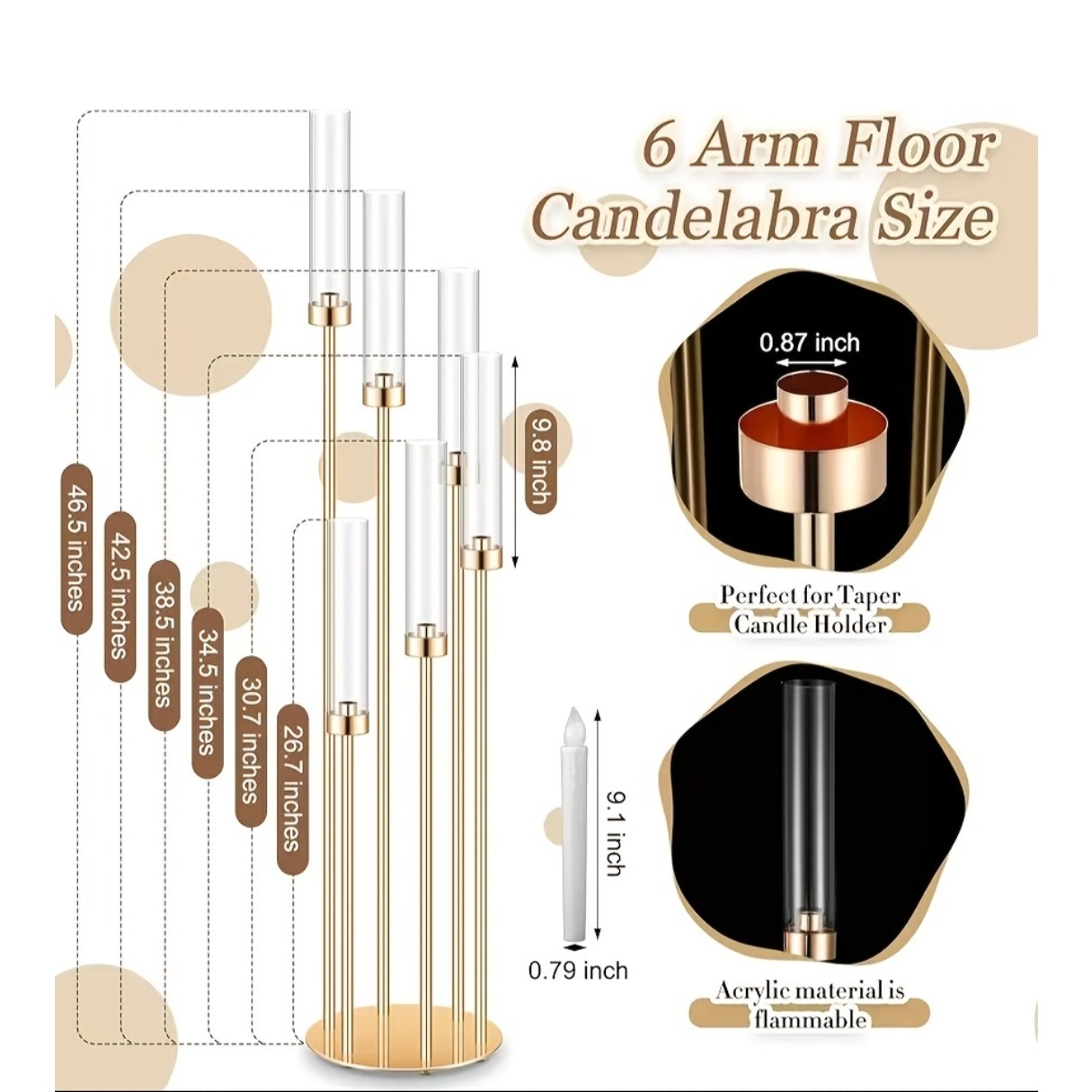 2 Sets Floor Candelabra 6 Arms – Holiday Candle Set Bewertung und Preis