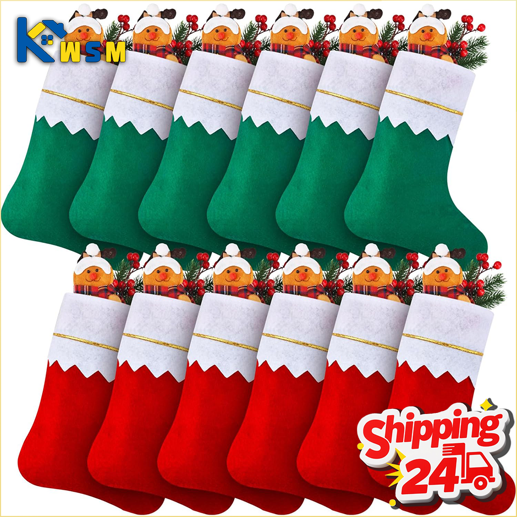 Double Sided Gold Trim Christm – Christmas Stocking Hanging Bewertung und Preis