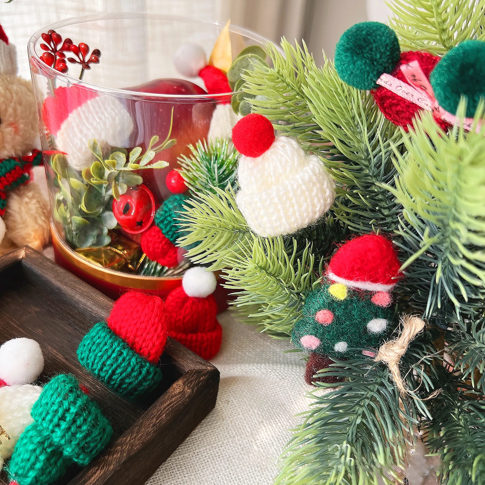 10/20pcs Mini Santa Hat & Scar – Santa Hat Plush Bewertung und Preis
