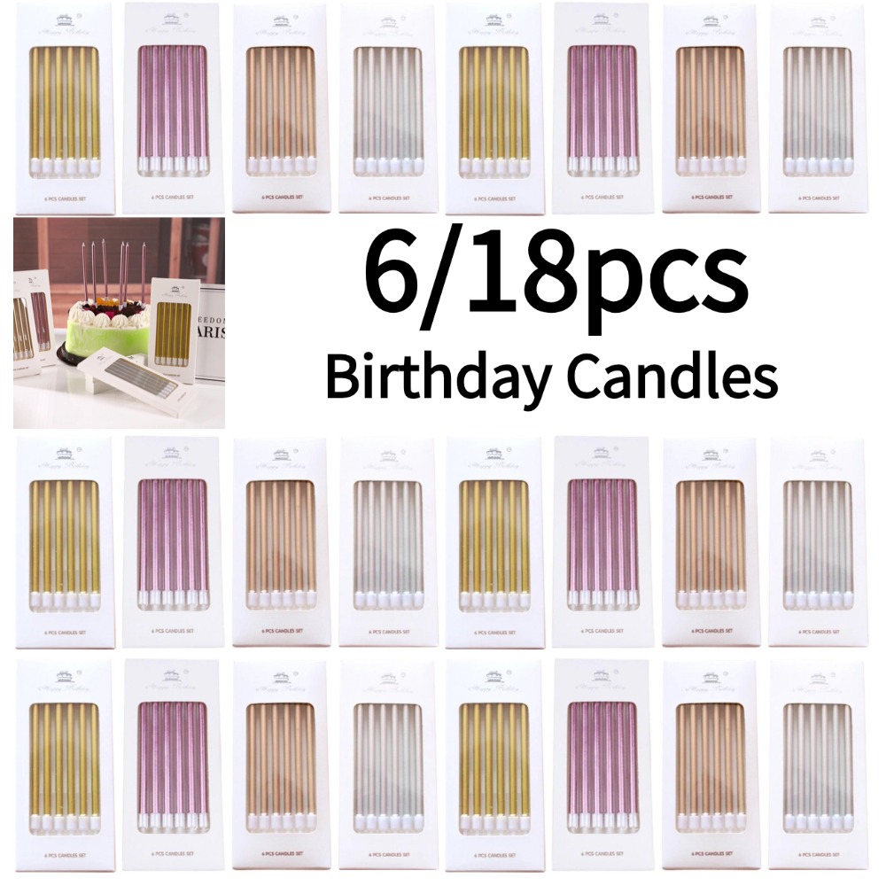 6/18pcs Metal Gold Silver Birt – Holiday Candle Set Bewertung und Preis