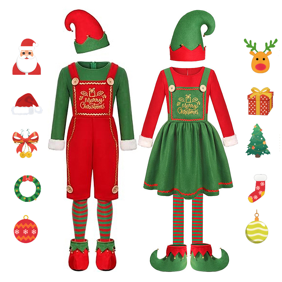 Kids Christmas Elf Cosplay Fam – Elf Costume Christmas Bewertung und Preis