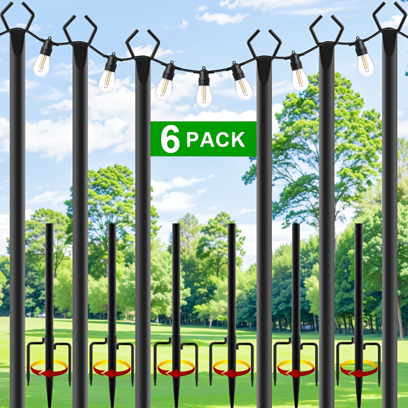 6pcs Metal Light Poles, 8.9ft  – Christmas Lights Outdoor Bewertung und Preis