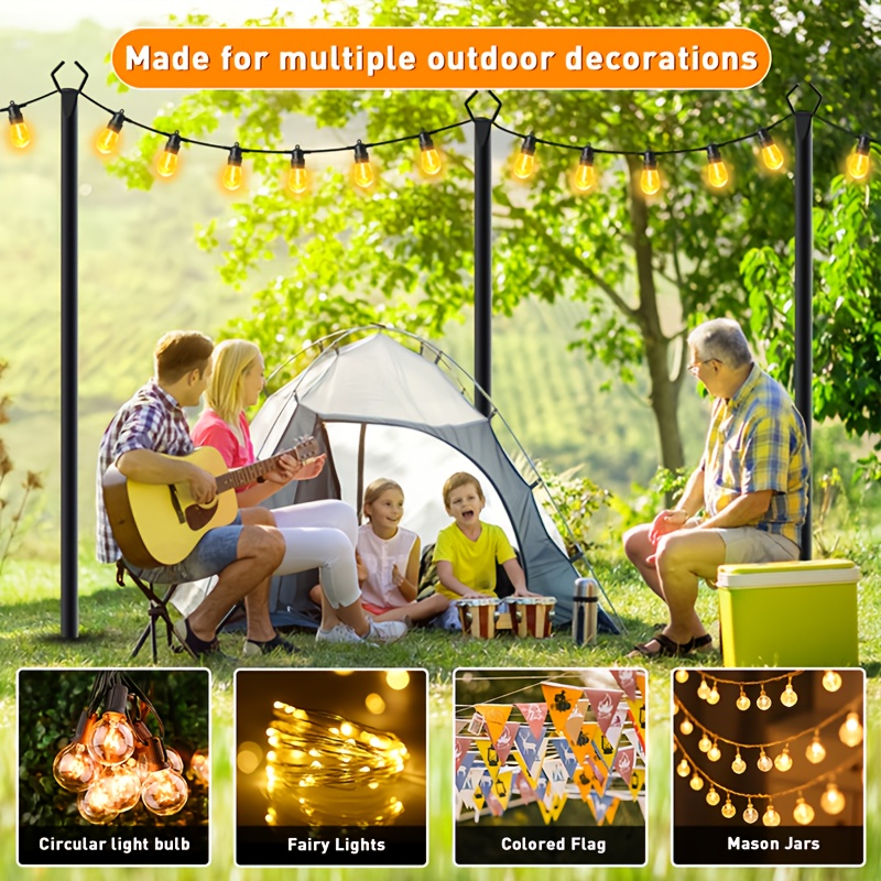 6pcs Metal Light Poles, 8.9ft  – Christmas Lights Outdoor Bewertung und Preis