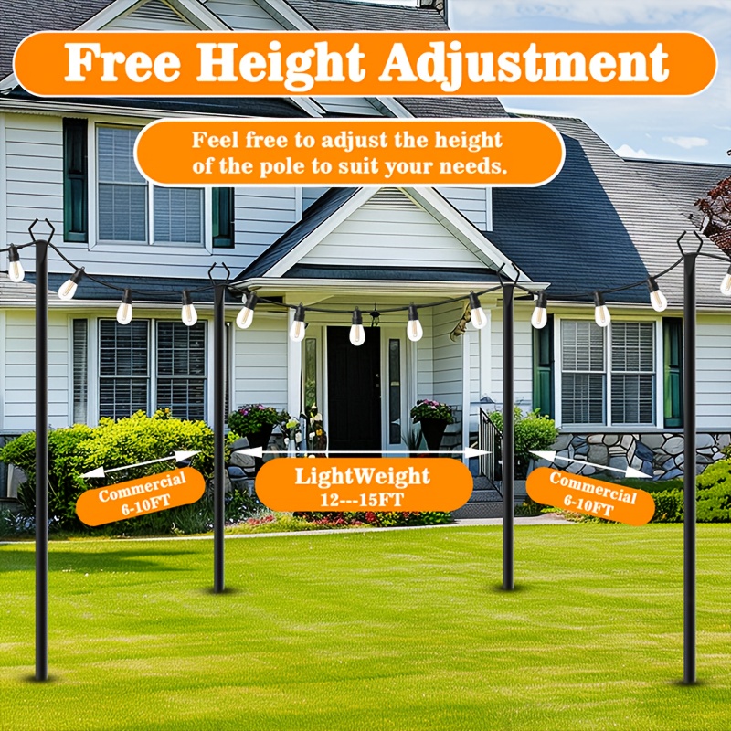 6pcs Metal Light Poles, 8.9ft  – Christmas Lights Outdoor Bewertung und Preis