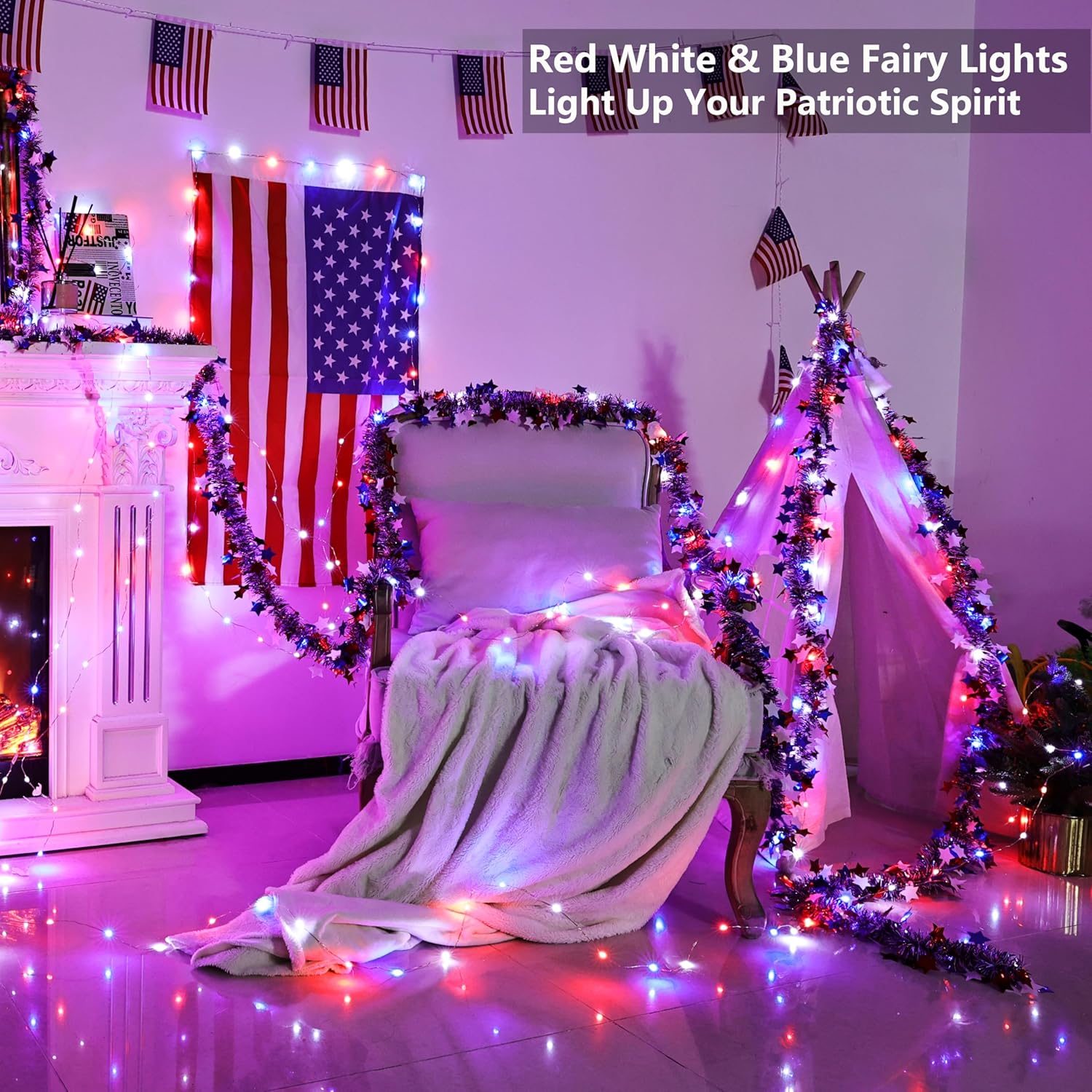 33ft 100 LED Red White Blue Fa – Led Fairy String Lights Bewertung und Preis