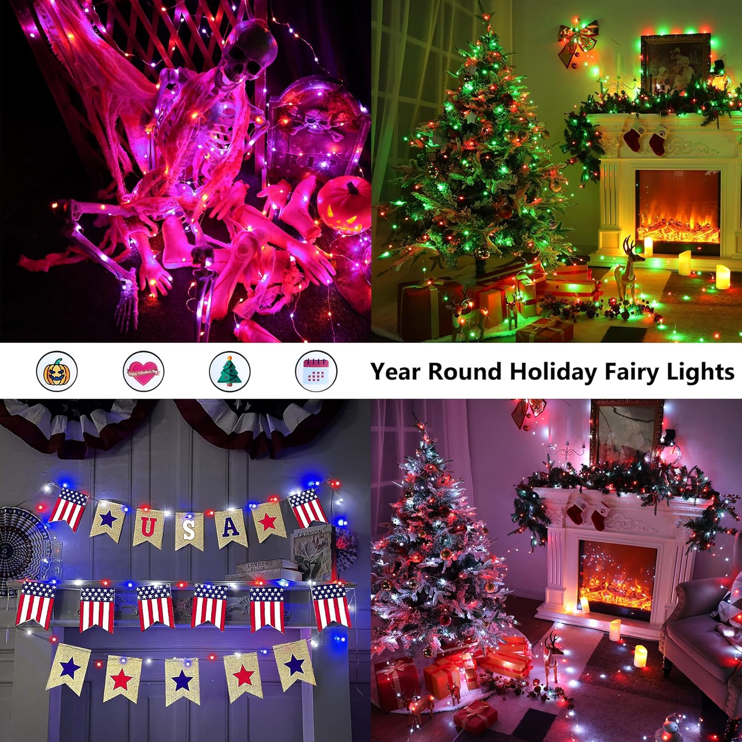 33ft 100 LED Red White Blue Fa – Led Fairy String Lights Bewertung und Preis