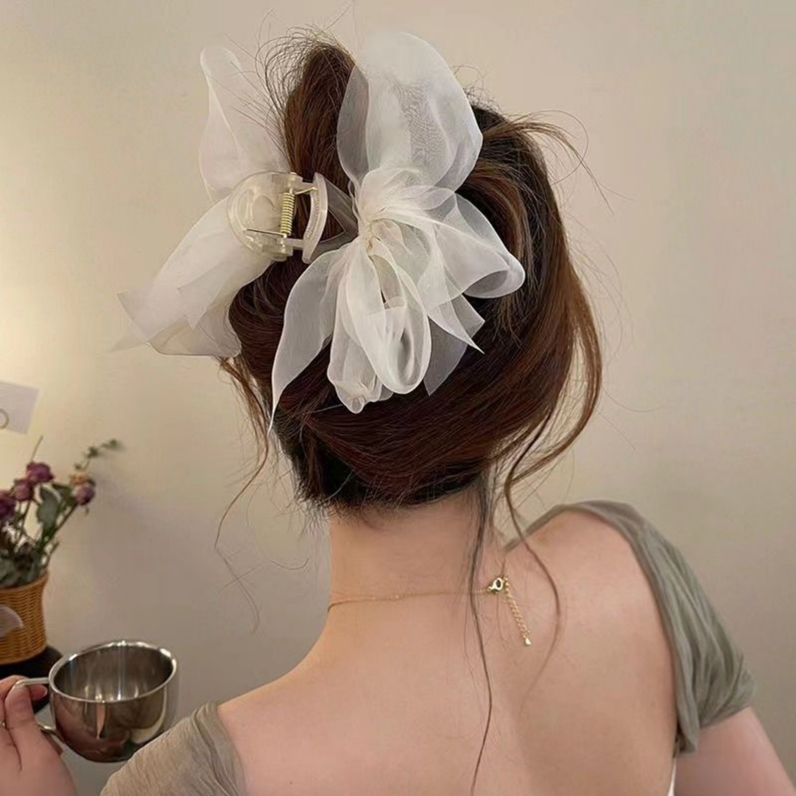 1PCFashion Mesh Tulle Large Bo – Ribbon Bow Gift Bewertung und Preis