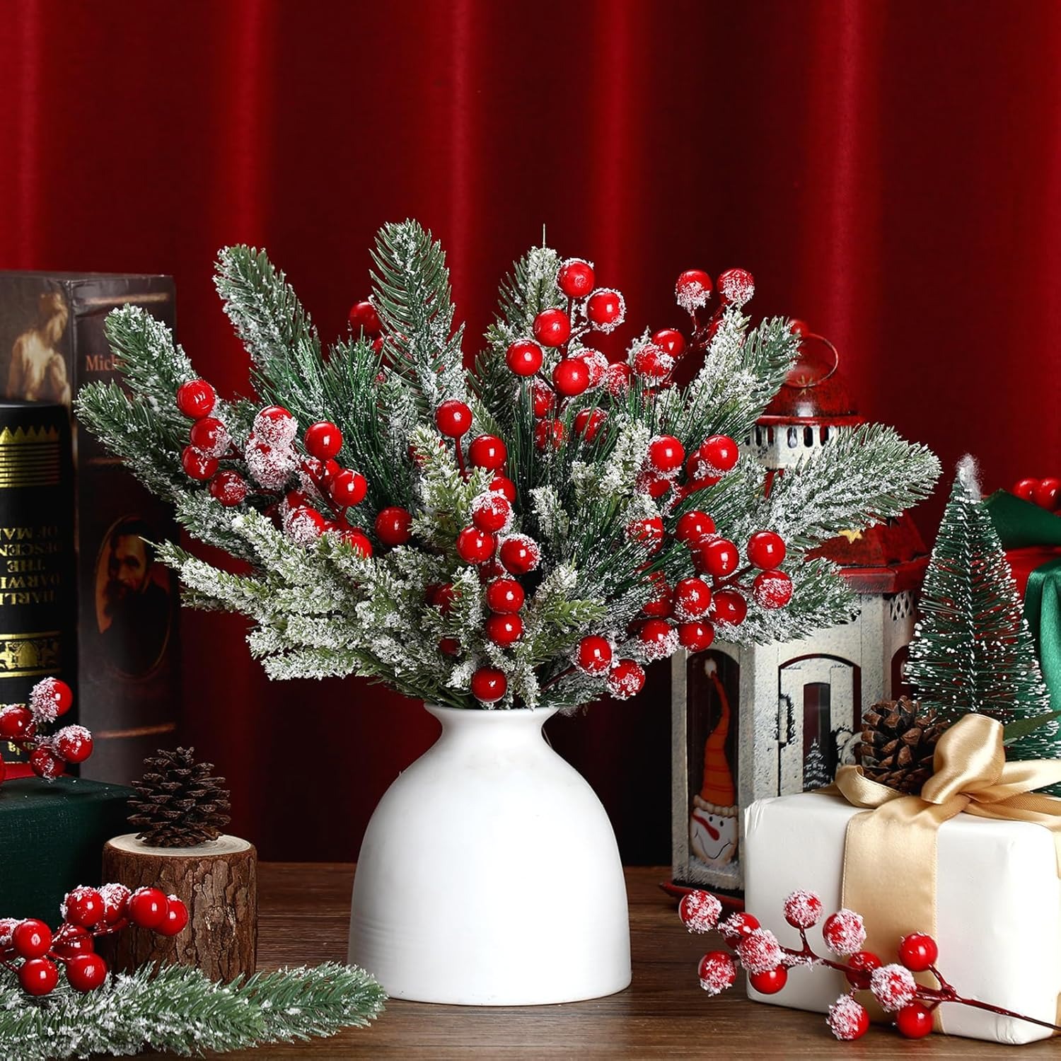 Artificial Snow White Pine Bra – Christmas Wreath Fake Bewertung und Preis