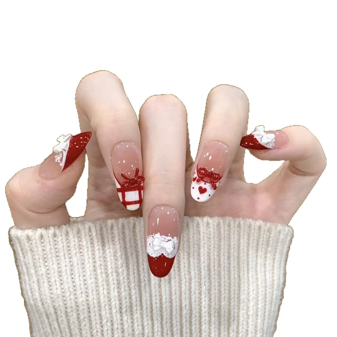 10pcs Handmade Press on Nails  – Christmas Throw Blanket Bewertung und Preis
