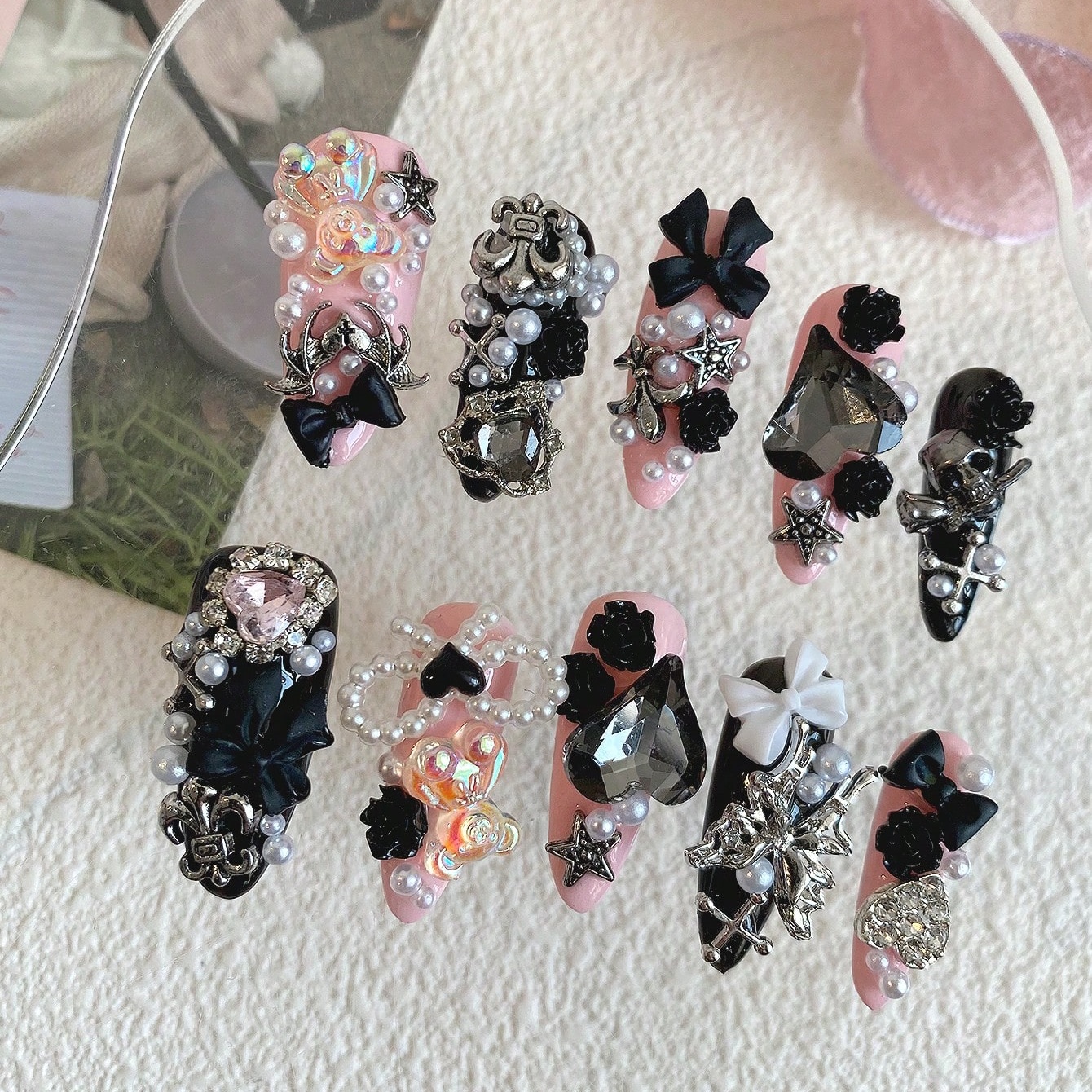 10pcs Long Coffin Pink Black G – Ribbon Bow Gift Bewertung und Preis