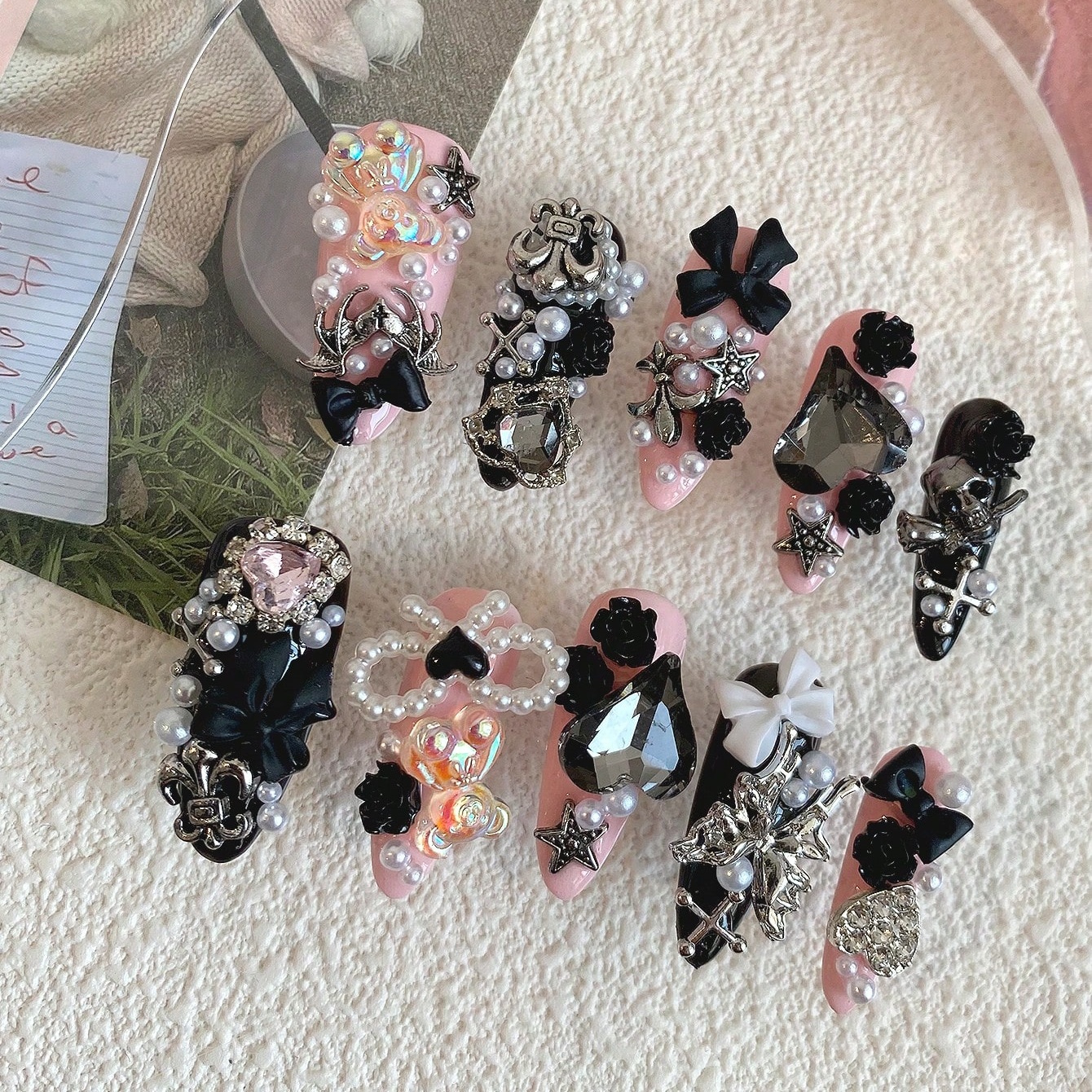 10pcs Long Coffin Pink Black G – Ribbon Bow Gift Bewertung und Preis