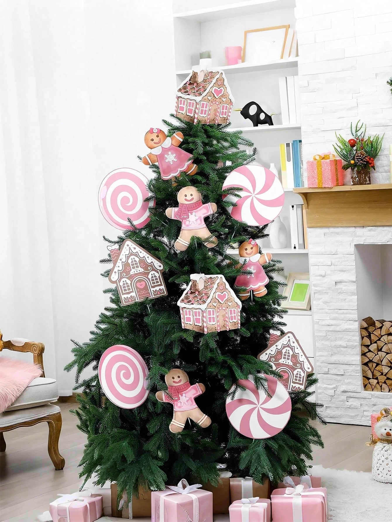 2/6Pcs Large Pink Candy Ginger – Star Tree Topper Bewertung und Preis