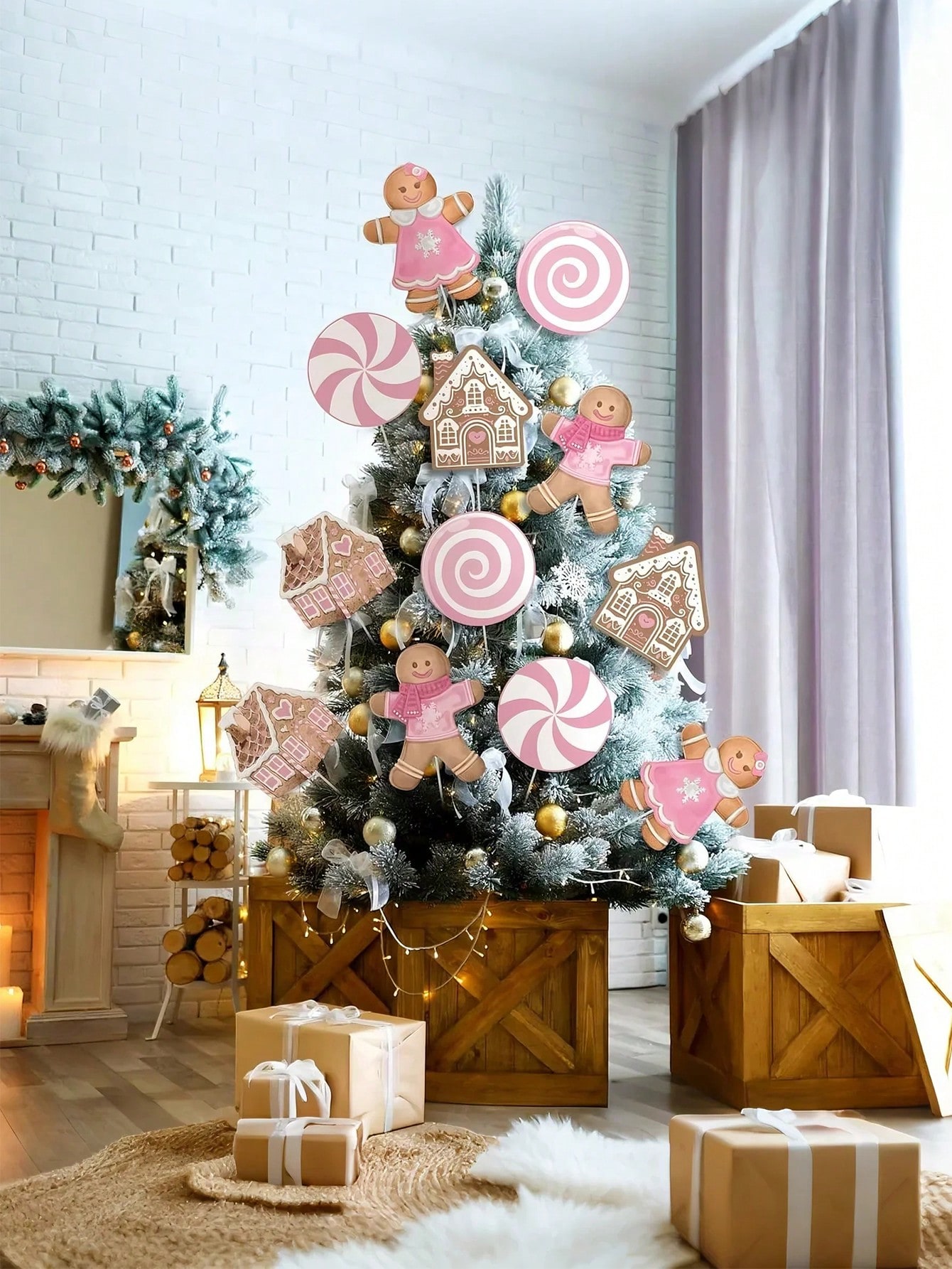 2/6Pcs Large Pink Candy Ginger – Star Tree Topper Bewertung und Preis