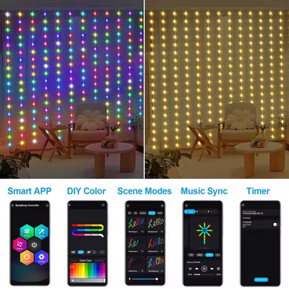 3M RGB Smart LED Curtain Light – Led Fairy String Lights Bewertung und Preis