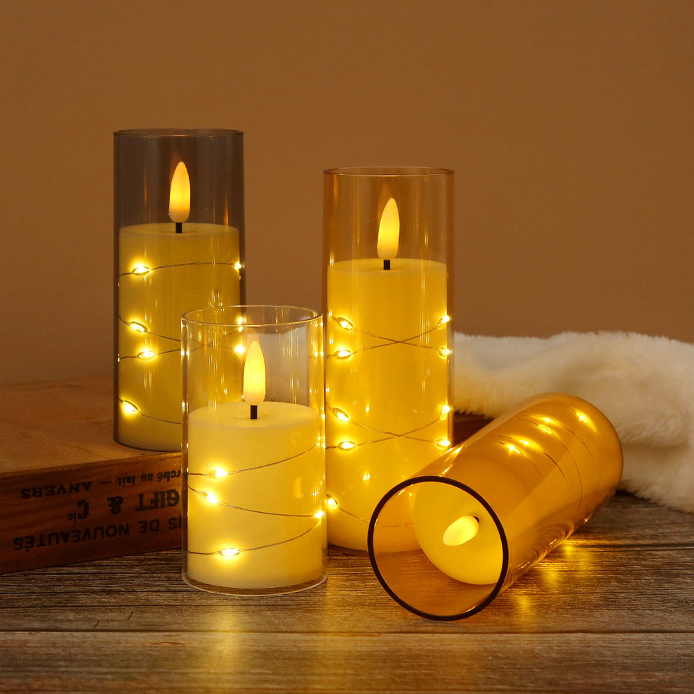 3pcs/set LED Copper Wire Flame – Holiday Candle Set Bewertung und Preis